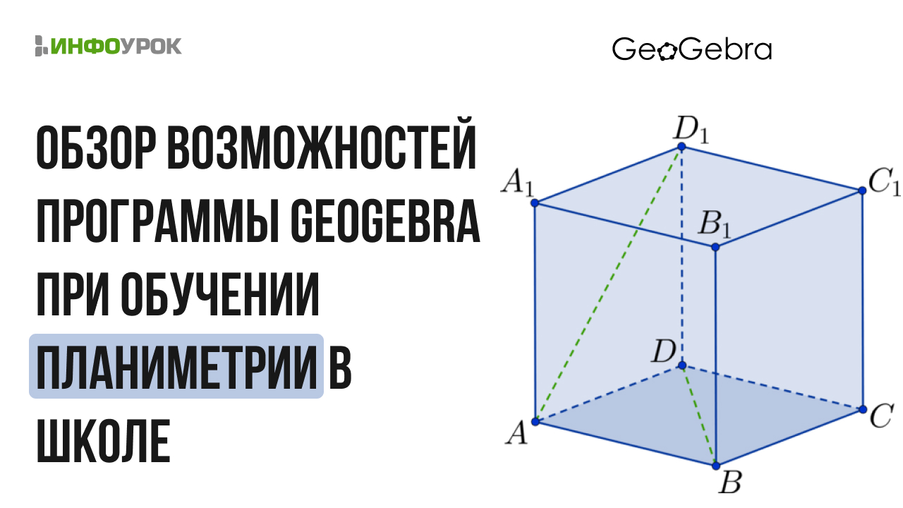 Обзор возможностей программы GeoGebra при обучении планиметрии в школе