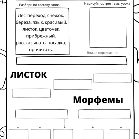 Слова для морфемного разбора 5 класс