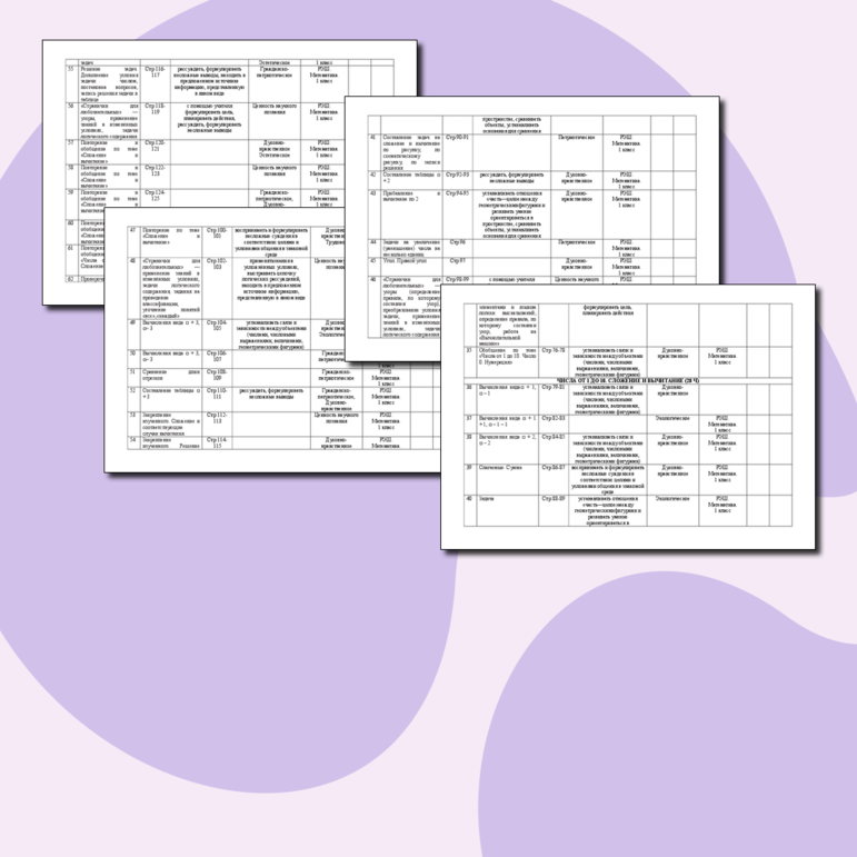 Развернутое календарно-тематическое планирование по математике. 1 класс