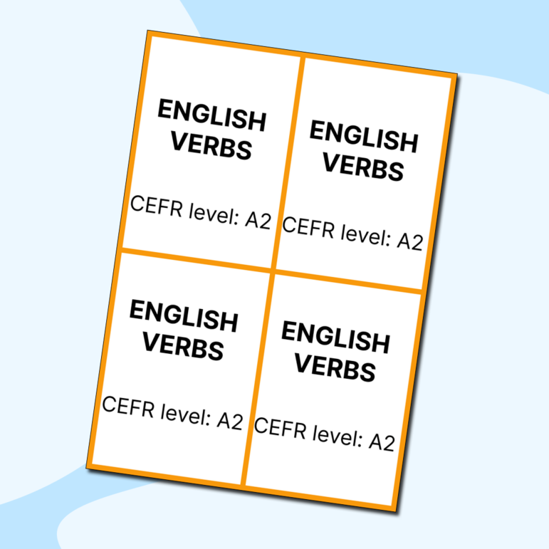 Карточки с основными глаголами для подготовки к ОГЭ по английскому. Уровень A2.