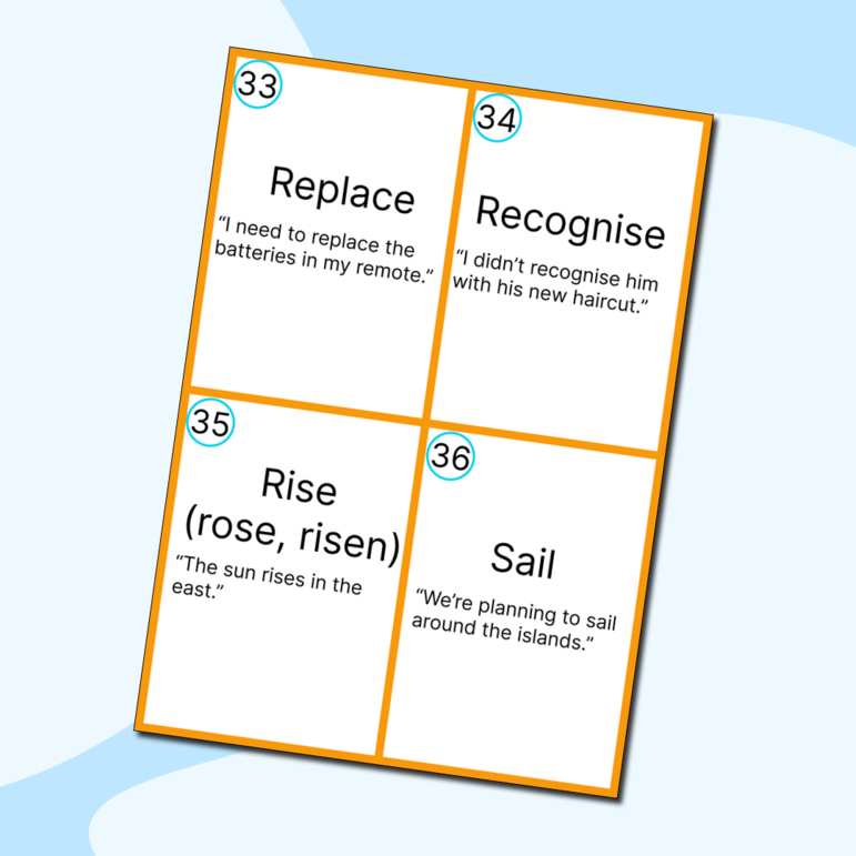 Карточки с основными глаголами для подготовки к ОГЭ по английскому. Уровень A2.