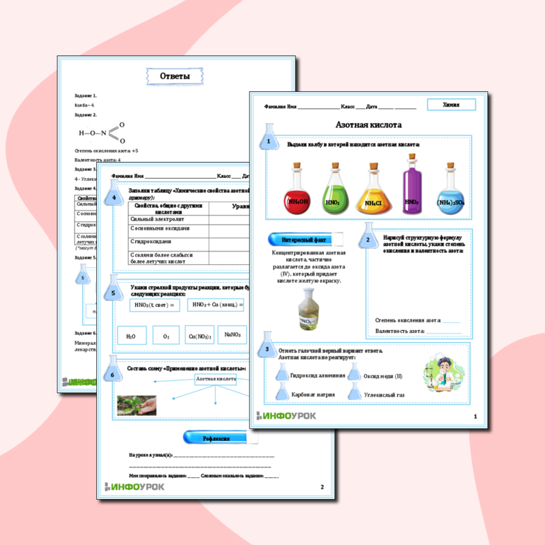 Рабочий лист по химии «Азотная кислота»