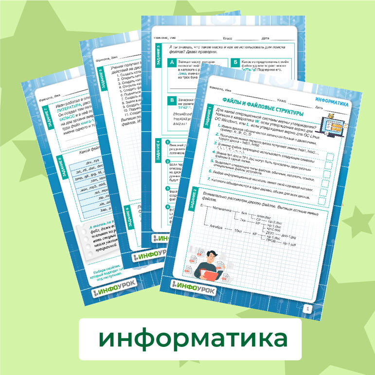 Рабочий лист по информатике. Файлы и файловая система.