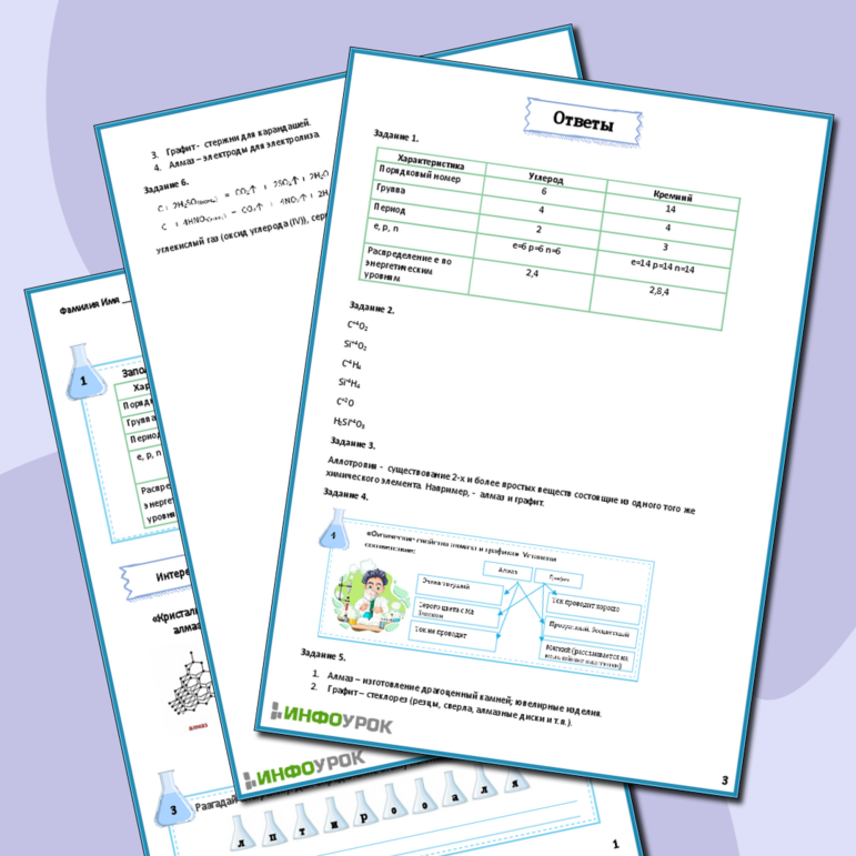 Рабочий лист по химии «Углерод и кремний»