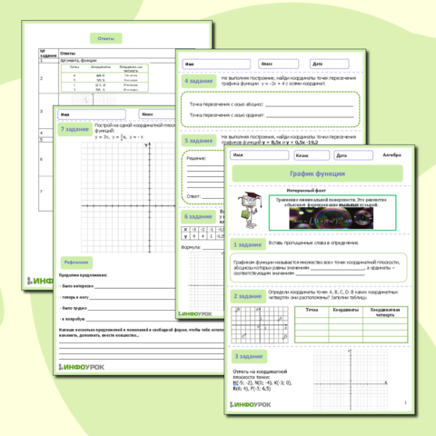 Рабочий лист по алгебре График функции