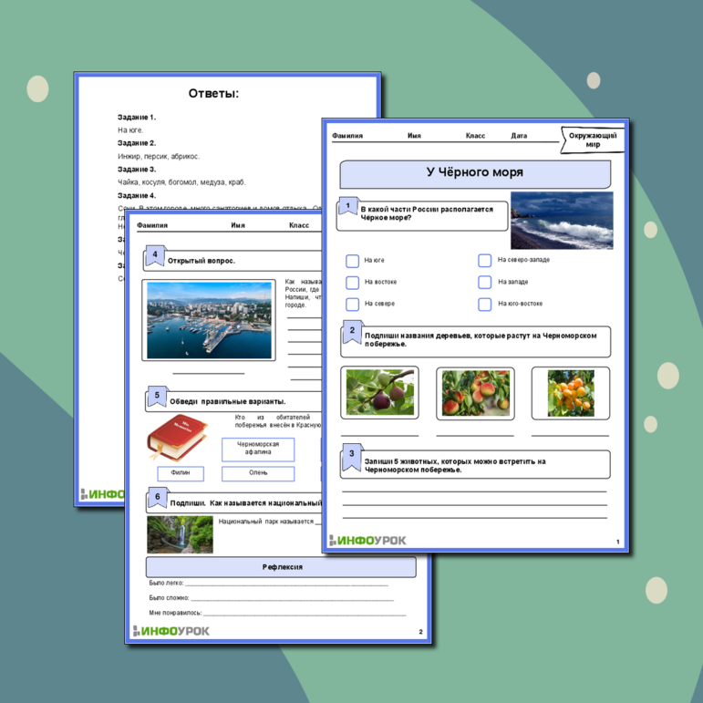 Окружающий мир. У Чёрного моря. 4 класс.
