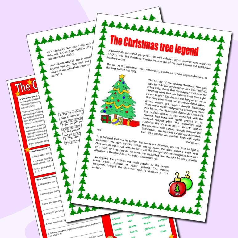 Christmas Worksheet - Decorating the TREE. Рождество