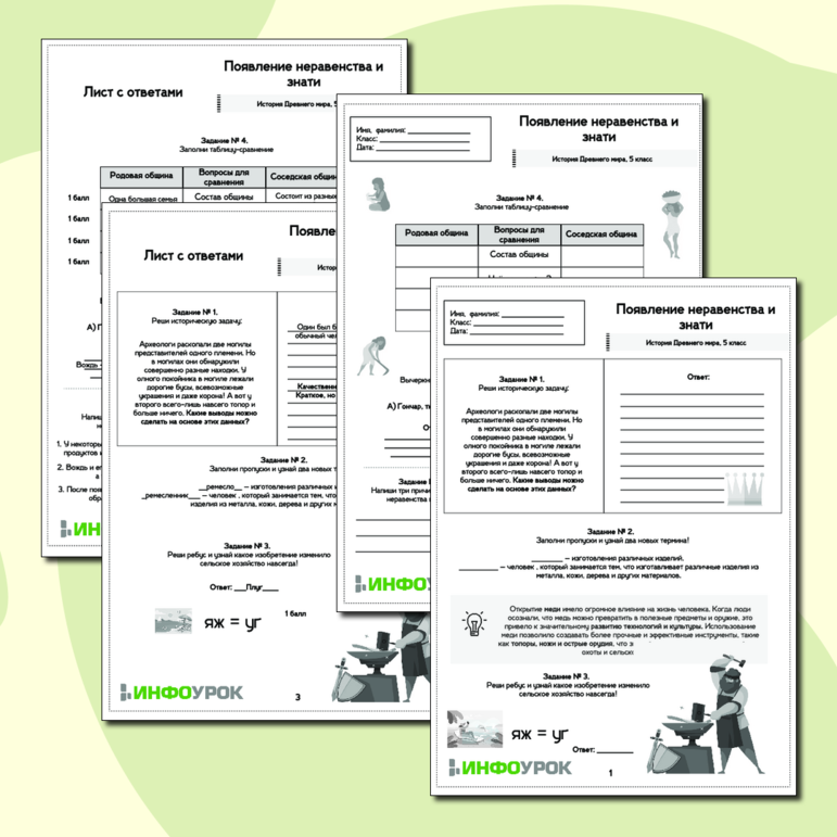 Рабочий лист по истории Древнего мира, 5 класс, по теме 