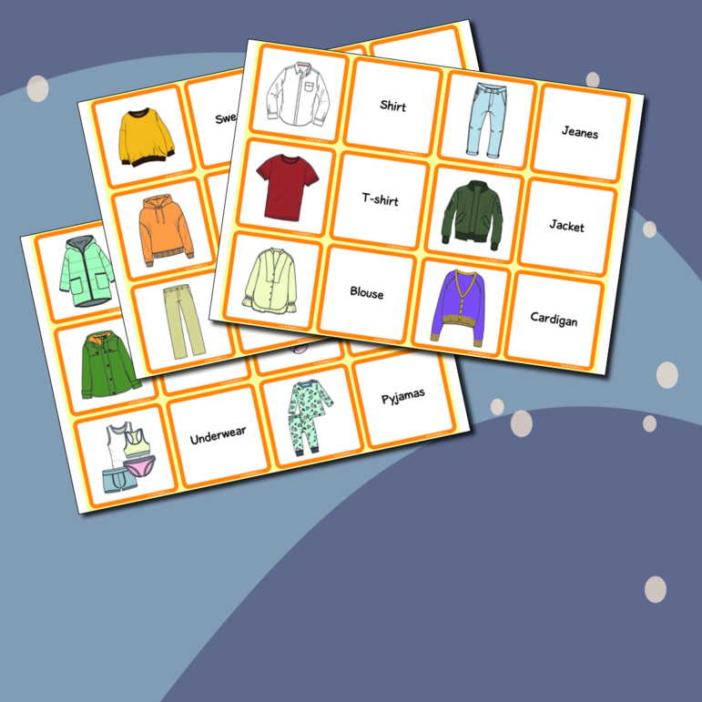 Clothing - matching cards. Одежда. Карточки (56 шт.)