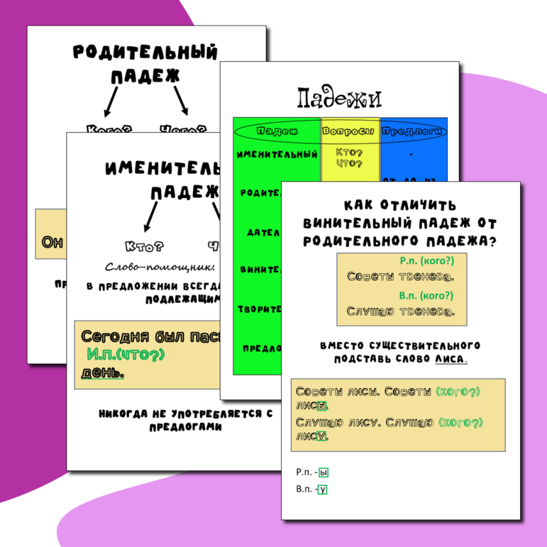 Памятки по русскому языку 