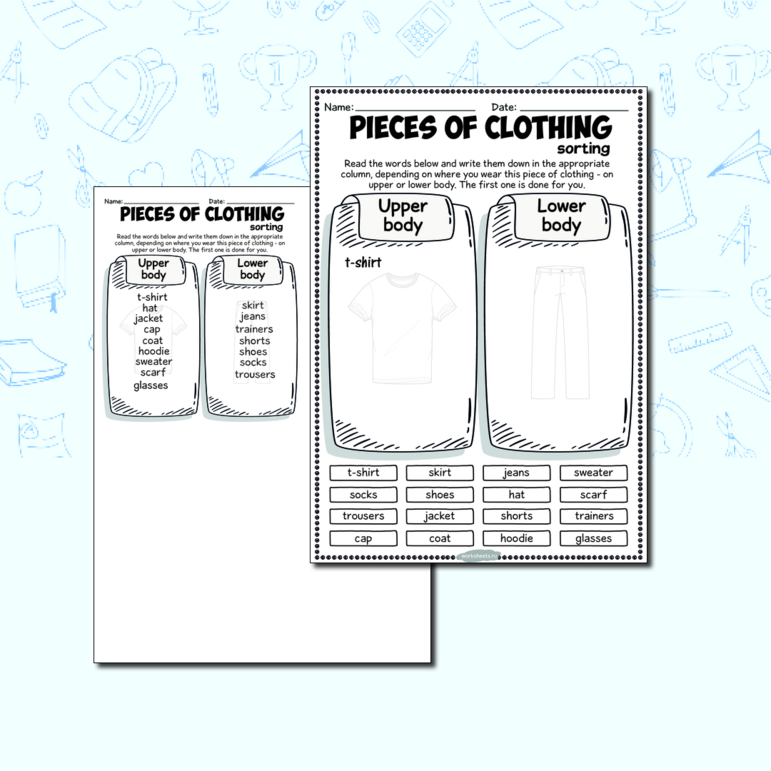Pieces of clothing - sorting