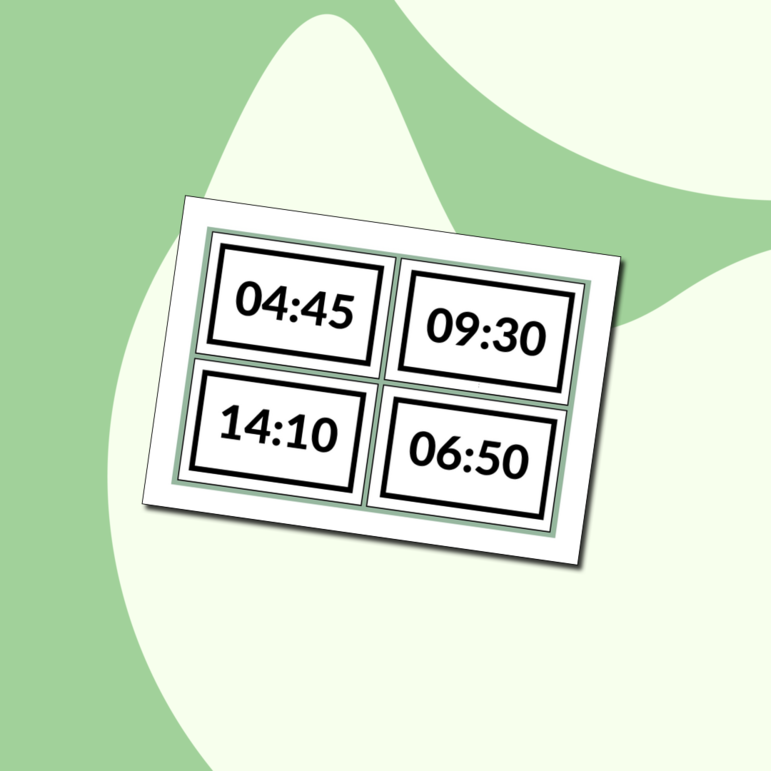 Рабочий лист на отработку времени (time worksheet)