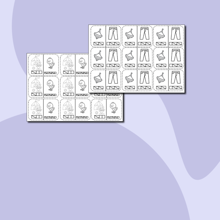 Карточки-вклейки «Схемы слов с буквами Ю, Ц»