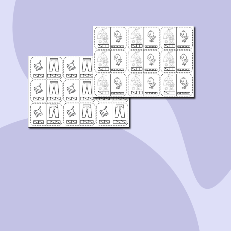 Карточки-вклейки «Схемы слов с буквами Ю, Ц»