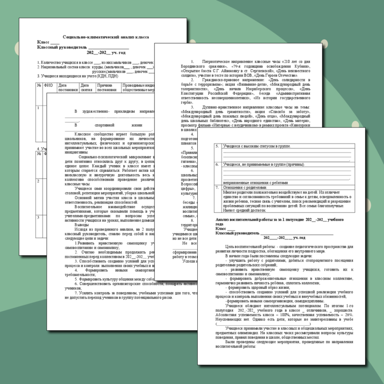 Отчет по воспитательной работе классного руководителя.