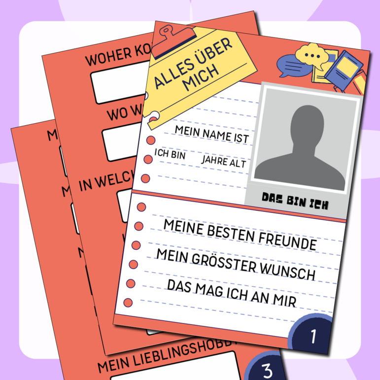 Анкета по немецкому языку на тему «Alles über mich»
