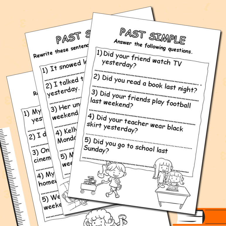 Past Simple/ Прошедшее простое время. Рабочие листы для детей с ответами