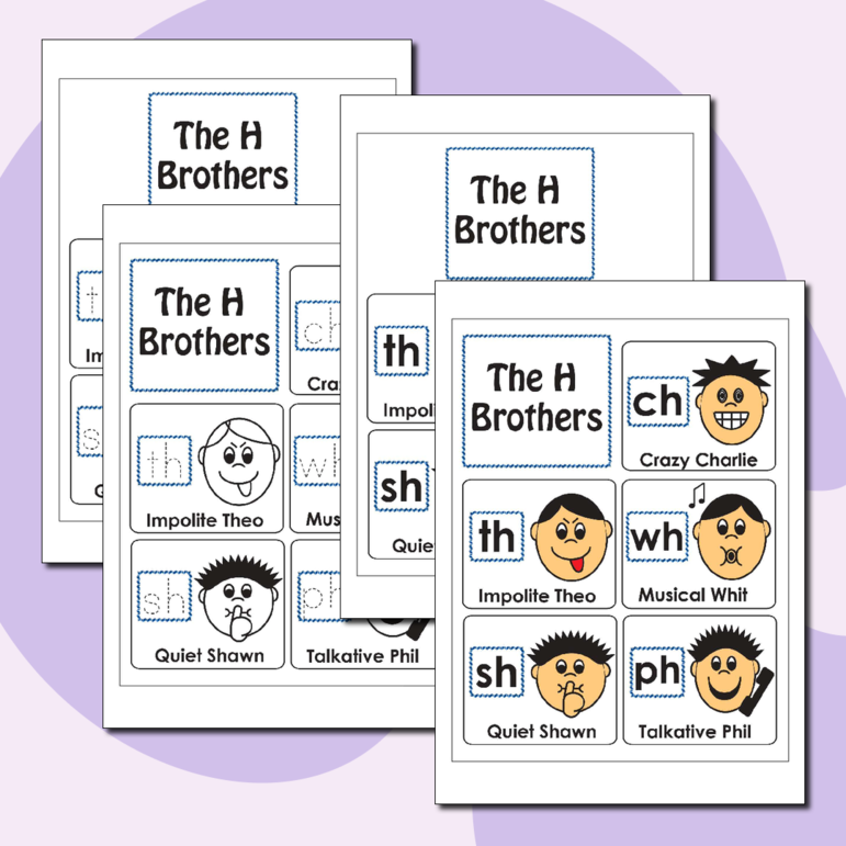 Дидактические карточки: H-brothers (произношение)
