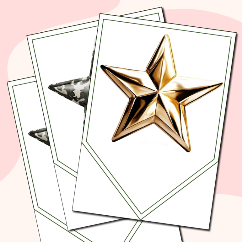 Флажки со звёздами Растяжка для украшения класса на 23 февраля, День защитника Отечества. Разговоры о важном. Фраза 