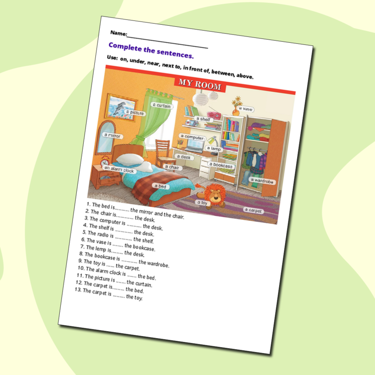 Prepositions of place. Предлоги места