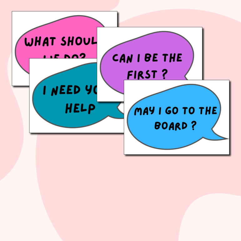 Classroom language, speech bubbles | Речевые облака на английском языке