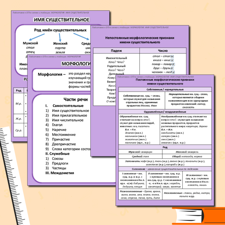 Памятка для подготовки к ОГЭ. Имя существительное