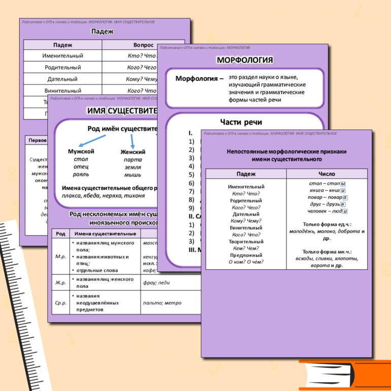 Памятка для подготовки к ОГЭ. Имя существительное