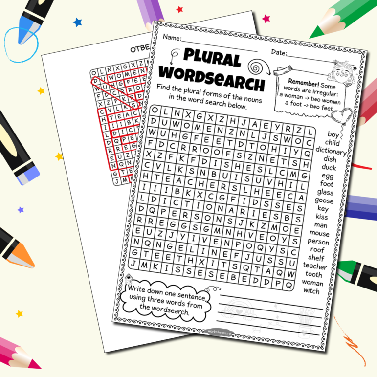 Plural wordsearch