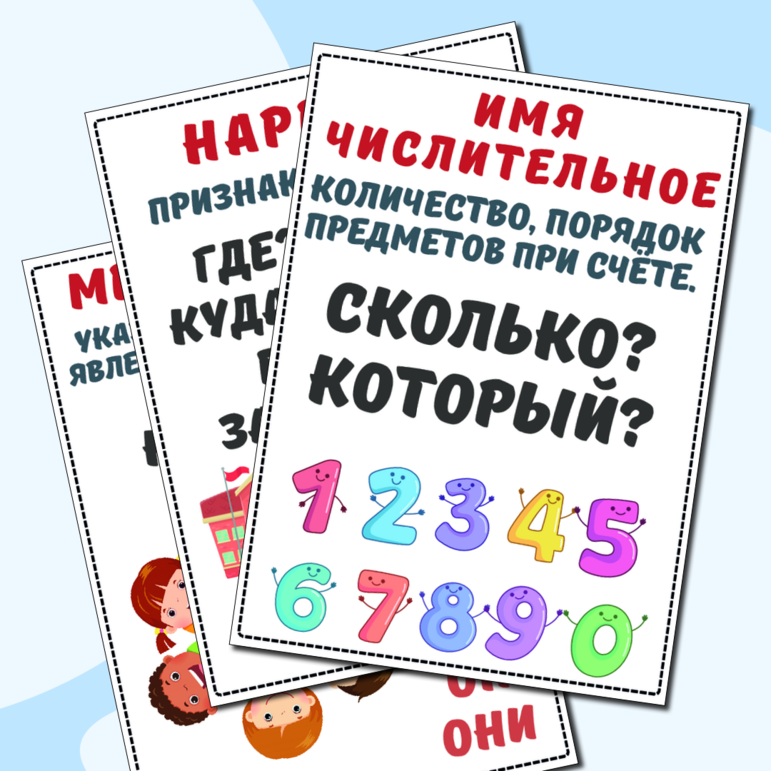 Наглядное пособие по русскому языку. Демонстрационный материал по русскому языку для начальных классов. Учебно наглядное пособие.