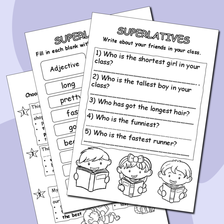 Superlative Adjectives рабочие листы для детей с ответами