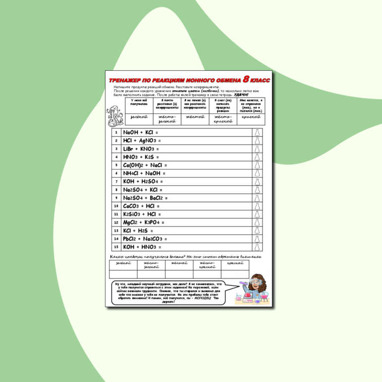 Тренажер по решению реакций ионного обмена в водных растворах