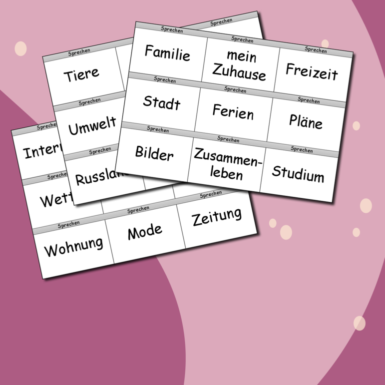 Карточки, говорение по немецкому языку (Deutsch), Teil Sprechen, Deutsch A1, A2. ЕГЭ, ОГЭ