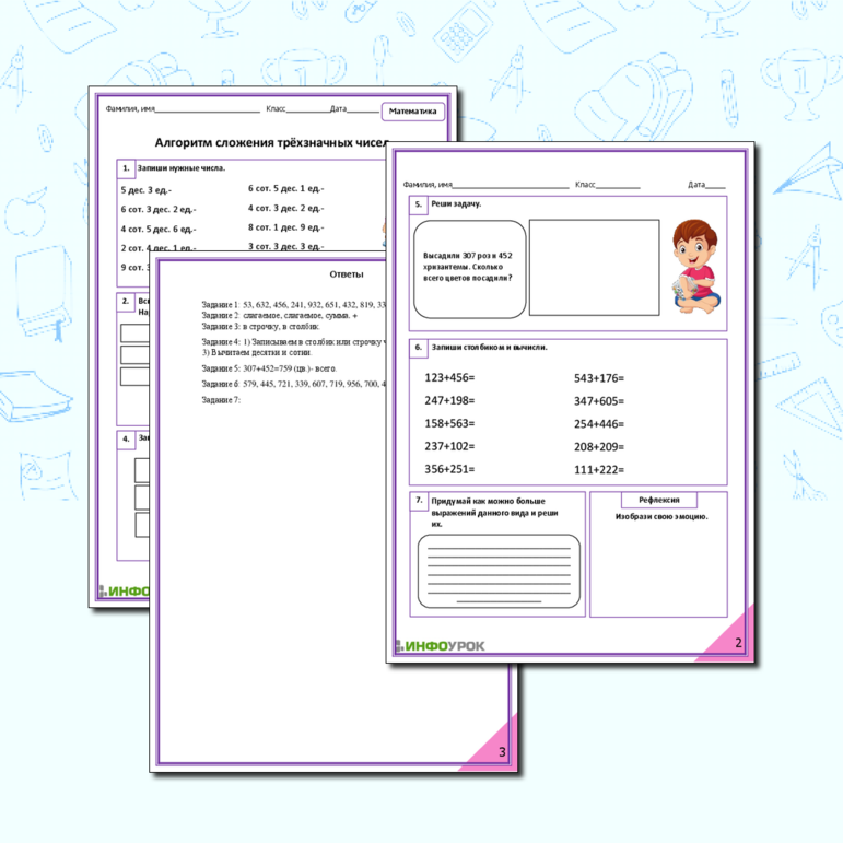 «Алгоритм сложения трёхзначных чисел»