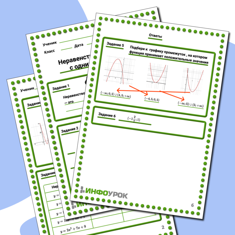 Рабочий лист по алгебре на тему 
