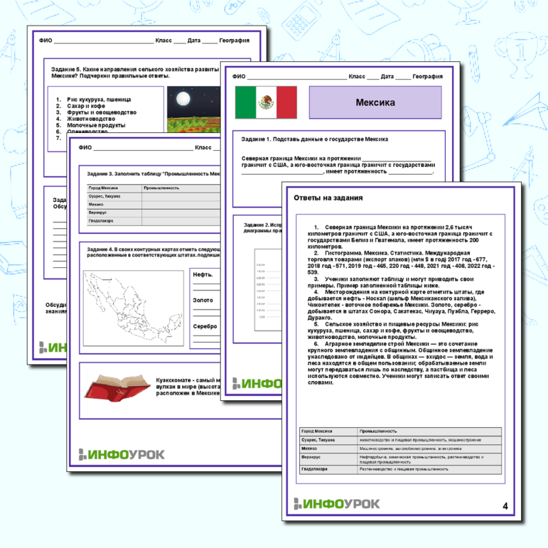 Рабочий лист по Географии. Тема: «Мексика»