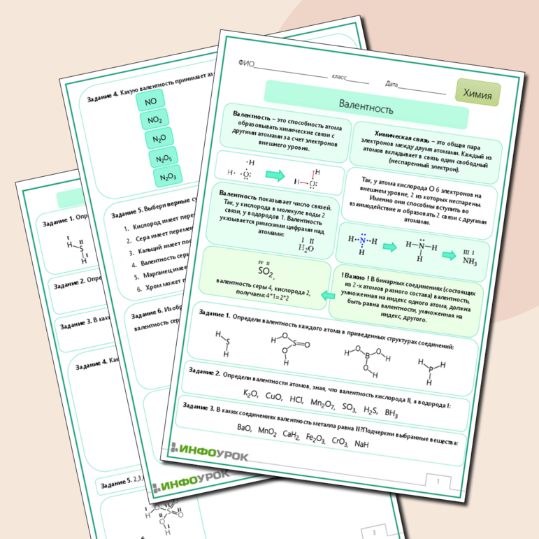 Рабочий лист по химии на тему «Валентность»