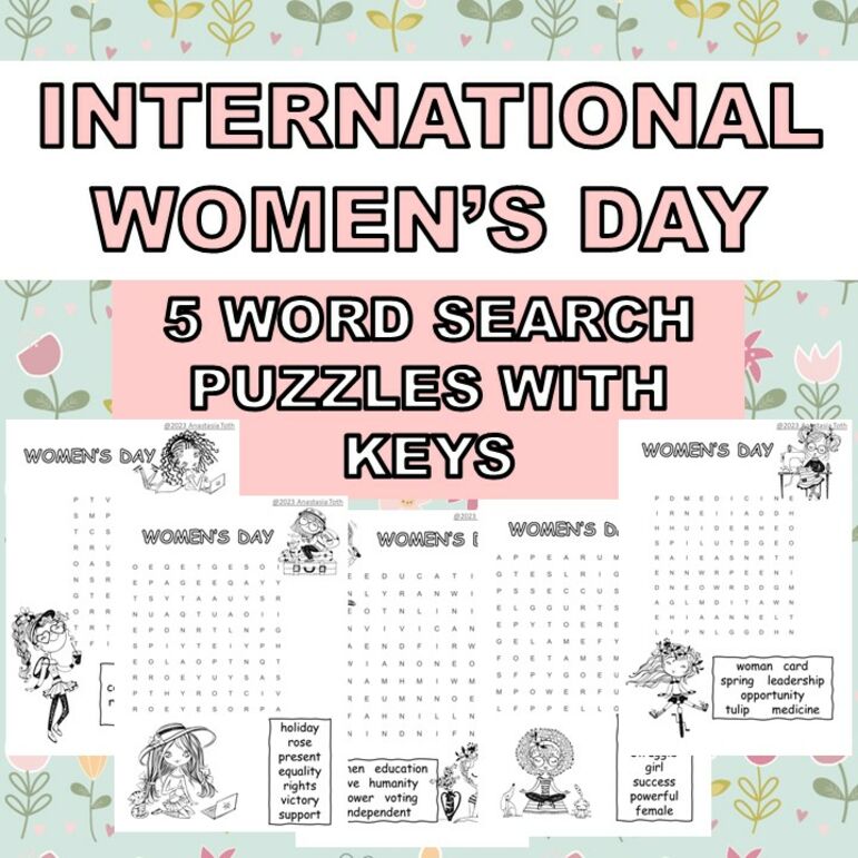 Международный женский день Word Search Puzzles