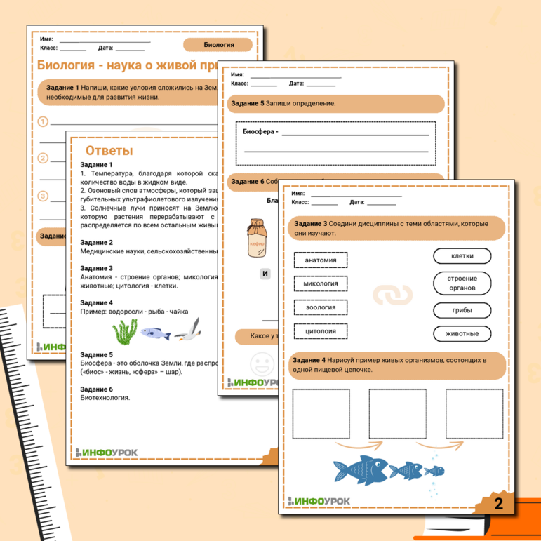Рабочий лист по биологии 