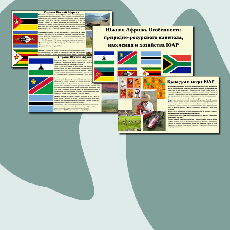 Презентация по географии для 11 класса «Южная Африка. Особенности природно-ресурсного капитала, населения и хозяйства ЮАР»