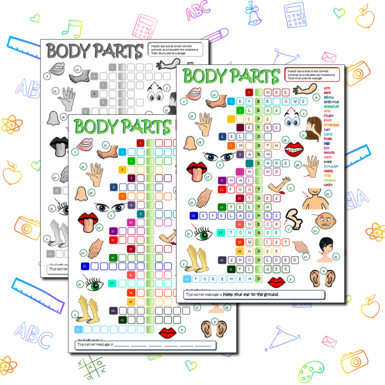 Рабочий лист по теме Body parts - части тела