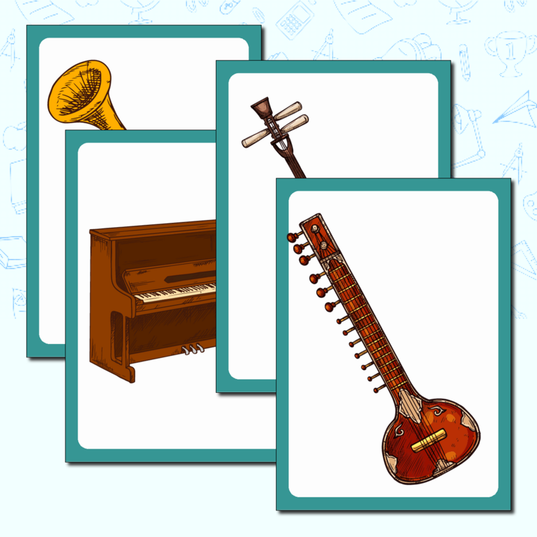 Стикеры для оформления музыкального кабинета «Музыкальные инструменты»