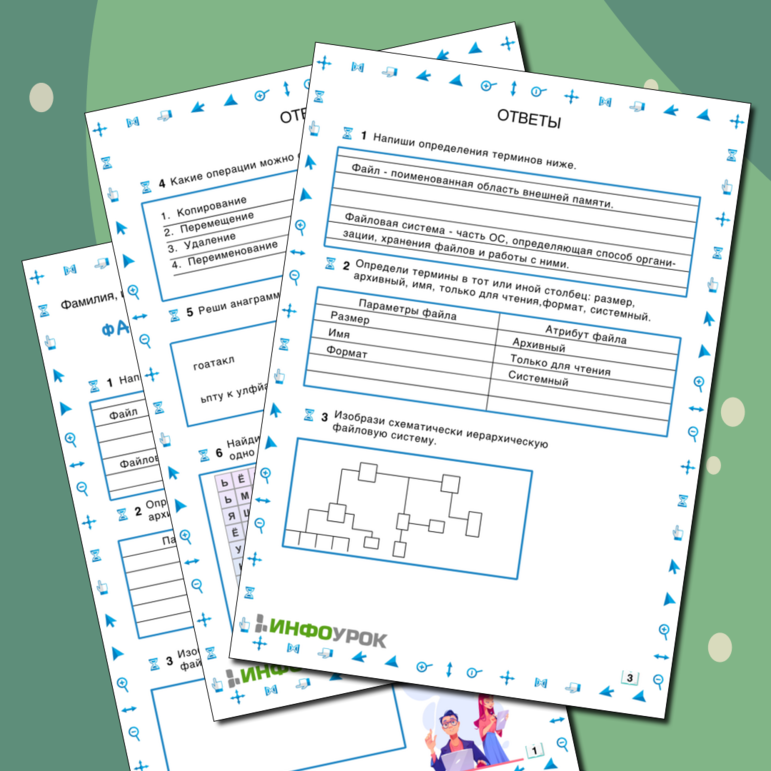 Рабочий лист по информатике 