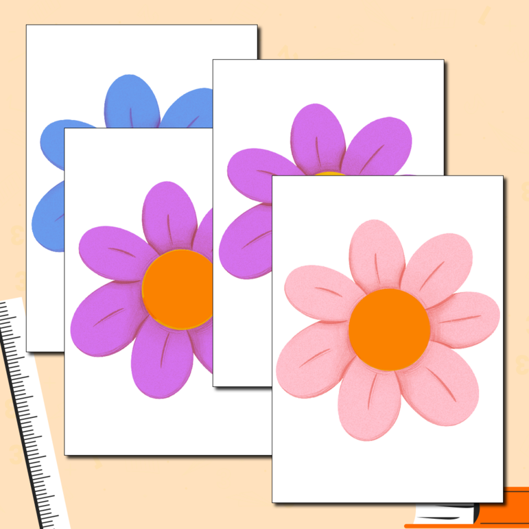 Букет-конструктор (Оформление школьной доски или стенда в виде букета цветов с изображениями девочек и их мам)