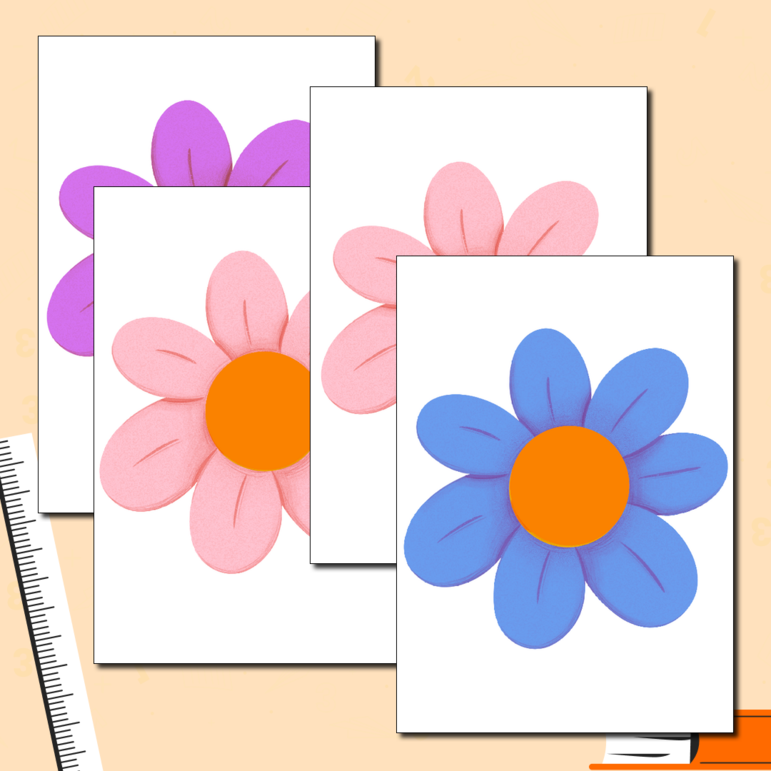 Букет-конструктор (Оформление школьной доски или стенда в виде букета цветов с изображениями девочек и их мам)