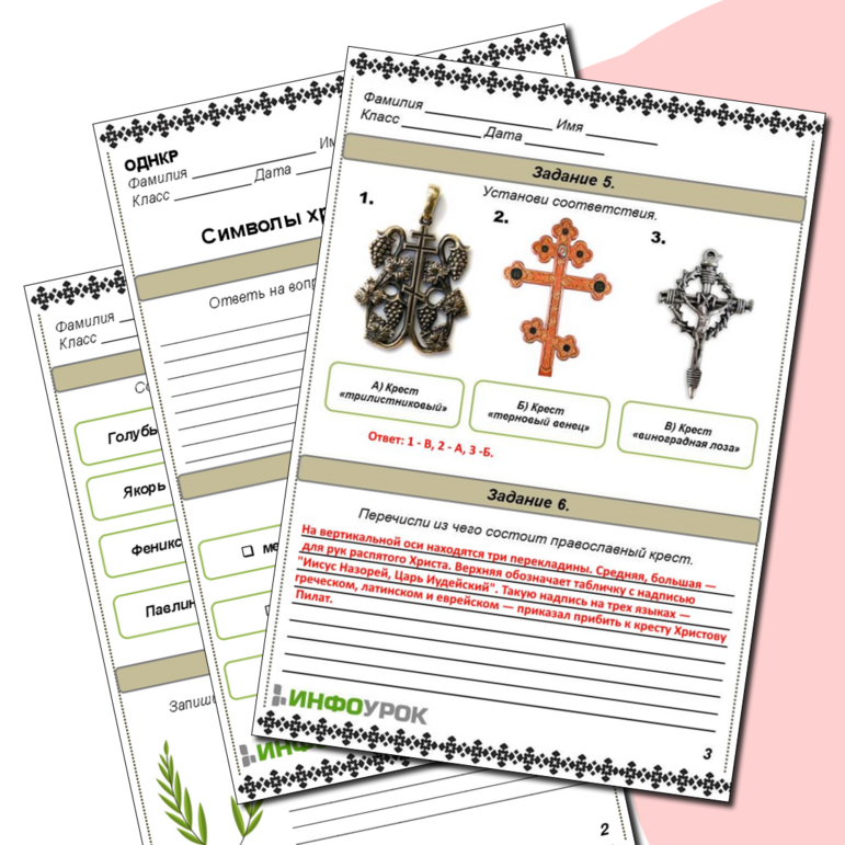 Рабочий лист «Символы христианской веры»