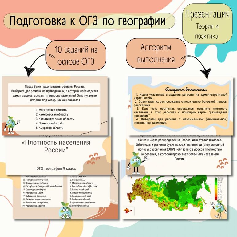 Презентация ОГЭ география « Задание 24- плотность населения России»