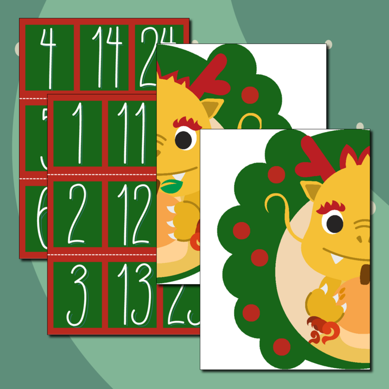 Адвент-календарь с символом 2024 года (драконом)