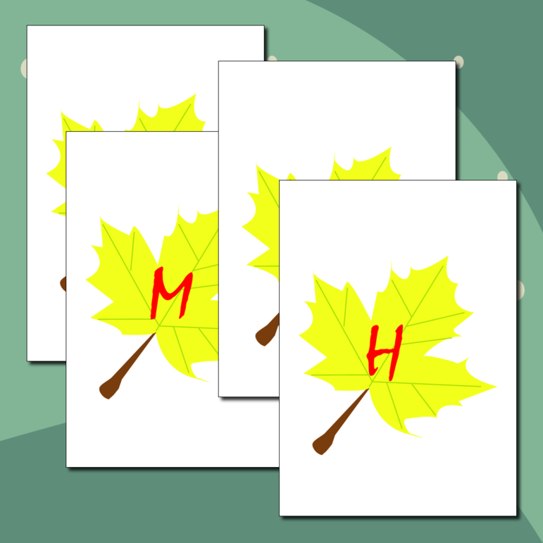 Материал на 1 сентября (открытка, листья для фотосессии, мальчик и девочка для украшения кабинета)