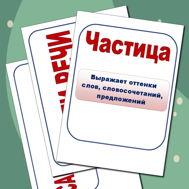 Наглядный материал по русскому языку «Части речи»