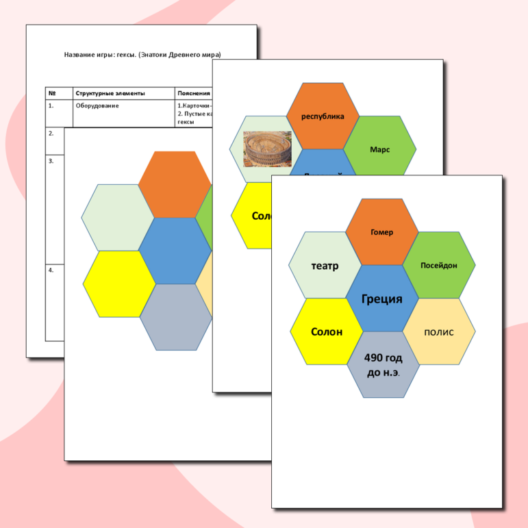 Игра - гексы (повторение истории Древнего мира) 5 класс